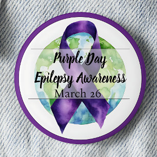 Purple Day Epilepsy Awareness March 26 6 Cm Round Badge