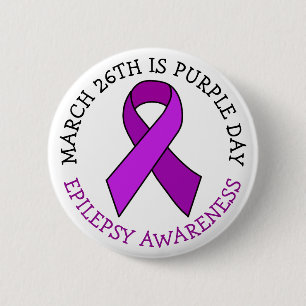 Purple Day March 26th Epilepsy Awareness 6 Cm Round Badge