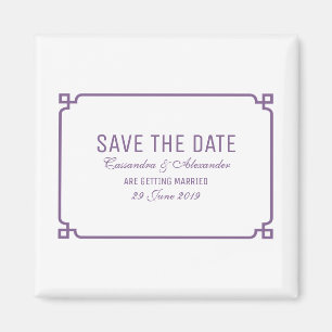 Purple Deco Chic Save the Date Magnet