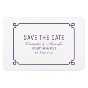 Purple Deco Chic Save the Date Magnet