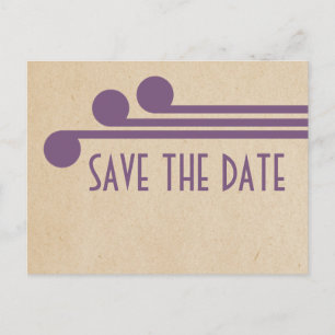 Purple Deco Chic Save the Date Postcard