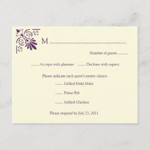 Purple Deco Elements RSVP Card
