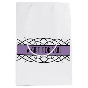 Purple Deco Flourish Gift Bag