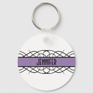 Purple Deco Flourish Keychain