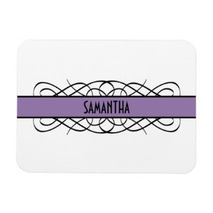 Purple Deco Flourish Premium Magnet