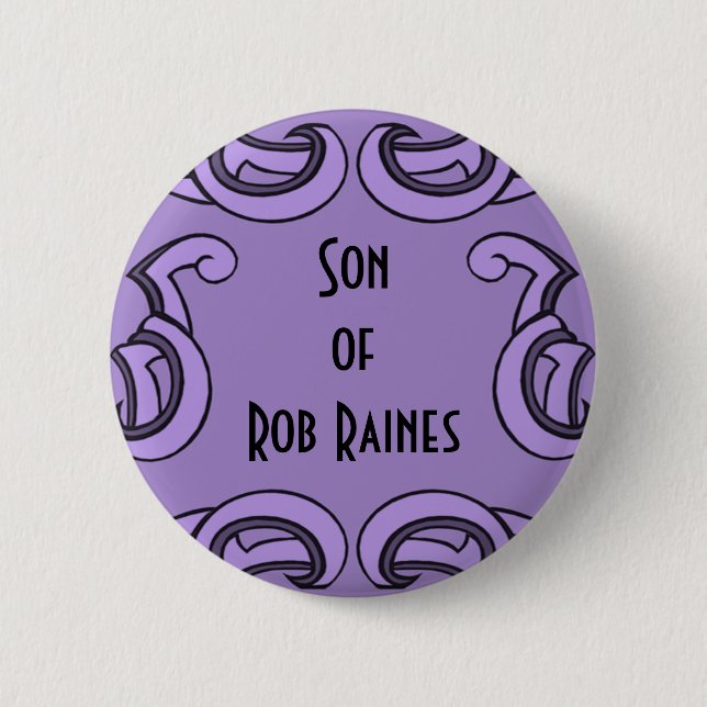 Purple Deco Name Tag 6 Cm Round Badge (Front)