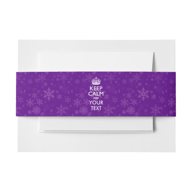 Purple Decor KEEP CALM AND Your Creative Text Invitation Belly Band (Front Example)