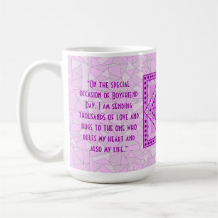 PURPLE DECORATIVE ART MUG FOR BOYFRIENDDAY