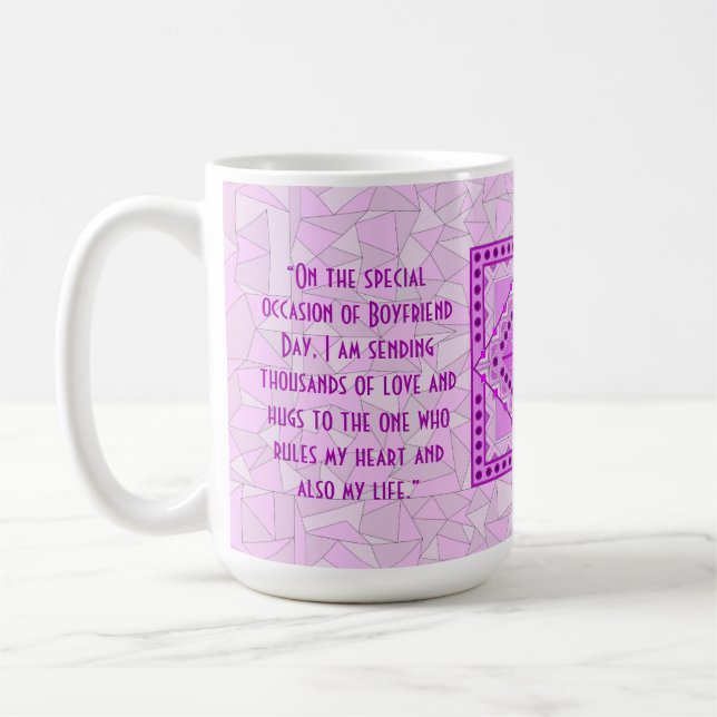 PURPLE DECORATIVE ART MUG FOR BOYFRIENDDAY (Left)