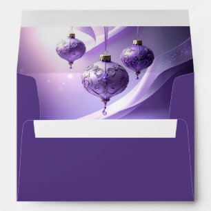 Purple Decorative Christmas Ball Holiday Envelope