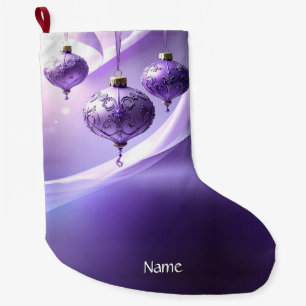 Purple Decorative Christmas Ball Holiday Stocking