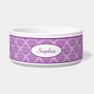 Purple Decorative Damask Pattern With Custom Name