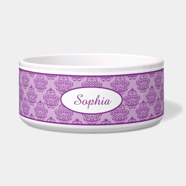 Purple Decorative Damask Pattern With Custom Name (Front)