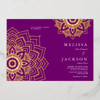 Purple Delicate gold mandala Wedding