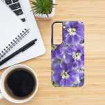 Purple Delphinium Flowers Floral Samsung Galaxy Case<br><div class="desc">Protect your Samsung Galaxy S22 phone with this trendy phone case that features the photo image of purple Delphinium flowers with white centres. A lovely,  floral design! Select your phone style. NOTE: You may need to edit and adjust image as necessary when changing phone style.</div>