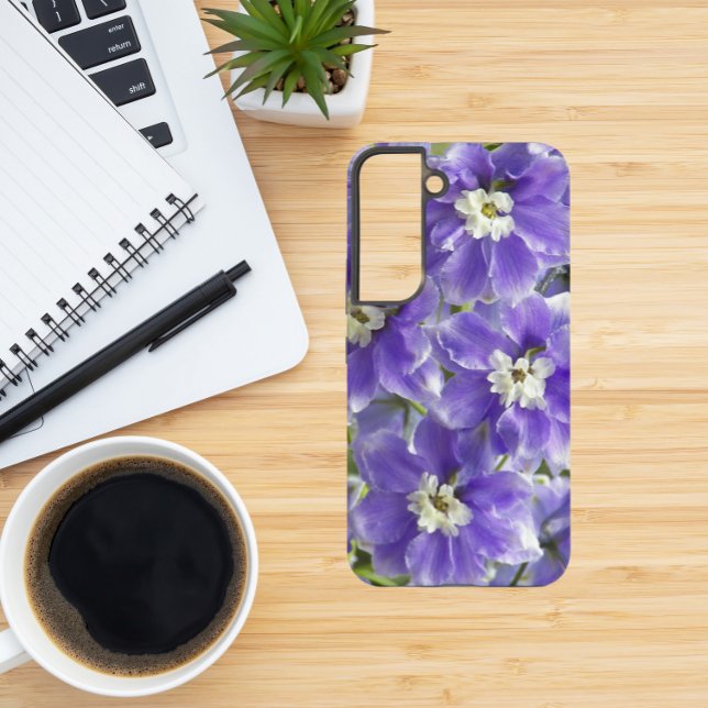 Purple Delphinium Flowers Floral Samsung Galaxy S22 Case (In Situ)