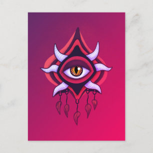 Purple Demon Eye - Gothic Occult Art Postcard