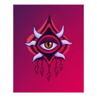 Purple Demon Eye - Gothic Occult Art
