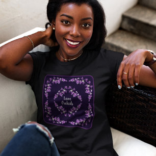 Purple Dendrobium Orchids Motif T-Shirt