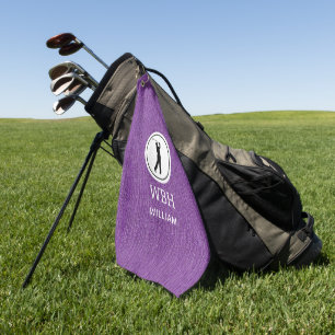 Purple Denim Fabric Print, Men's Golf Towel