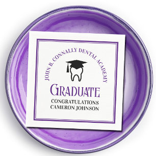 Purple Dental School Custom Graduation Party Napkin