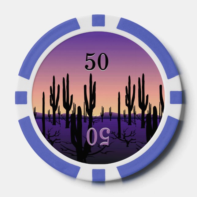 Purple Desert High End Poker Chips (Front)