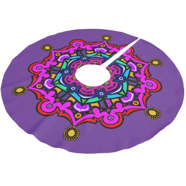 Purple design Tree Skirt (Angled)