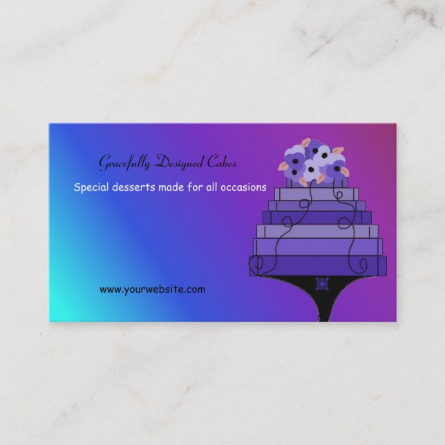 Purple Designer Cake Business Card (Front)