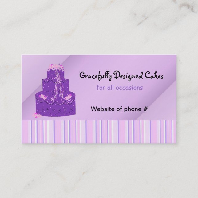 Purple Designer Cake Business Card (Front)