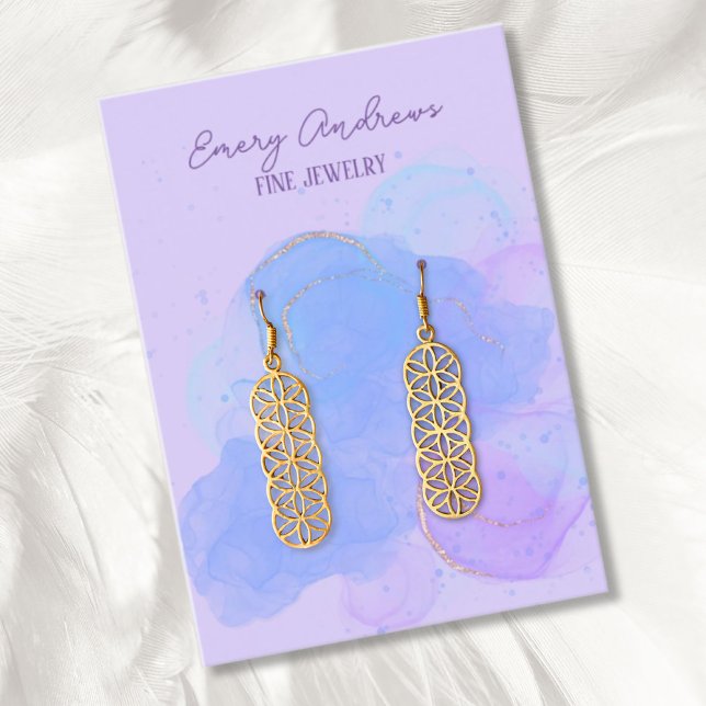 Purple Designer Jewellery Earring Holder Display Business Card (Creator Uploaded)