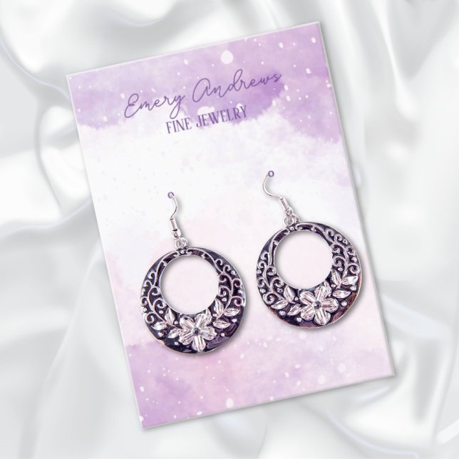 Purple Designer Jewellery Earring Holder Display Business Card (Creator Uploaded)