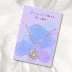 Purple Designer Jewellery Necklace Holder Display Business Card