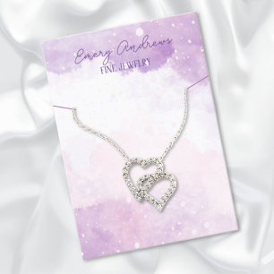 Purple Designer Jewellery Necklace Holder Display Business Card
