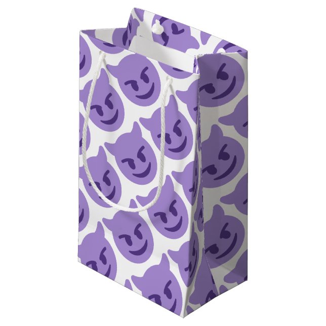 Purple Devil Emoji Small Gift Bag (Front Angled)