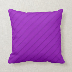 Purple Diagonal Striped Accent Pillow