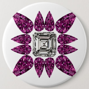 Purple Diamond 6 Cm Round Badge