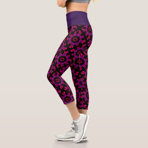 purple diamond capri leggings