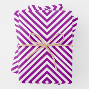 Purple Diamond Chevron Wrapping Paper Sheet