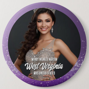 Purple Diamond Custom Pageant Button Pin