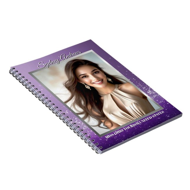Purple Diamond Custom Photo Pageant Notebook (Right Side)