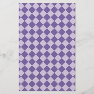Purple Diamond Harlequin Chequered Pattern Stationery