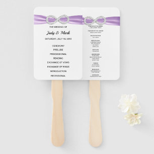 Purple Diamond Infinity Wedding Program Fans