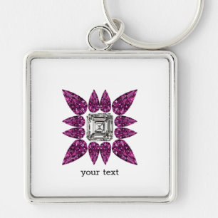 Purple Diamond Key Ring