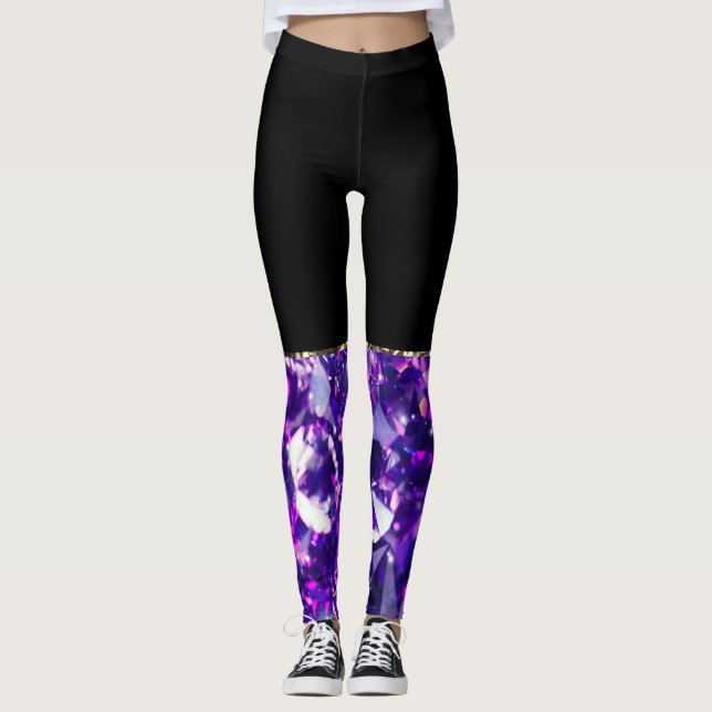 Purple Diamond Leggings (Front)