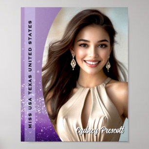 Purple Diamond Pageant Portrait Poster Print