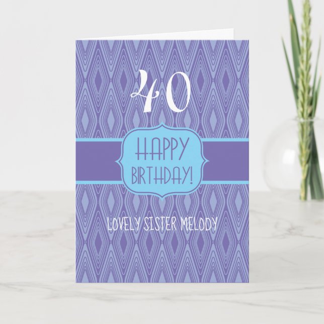 Purple diamond pattern birthday card for lady (Front)