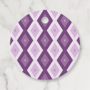 Purple diamond pattern favour tags