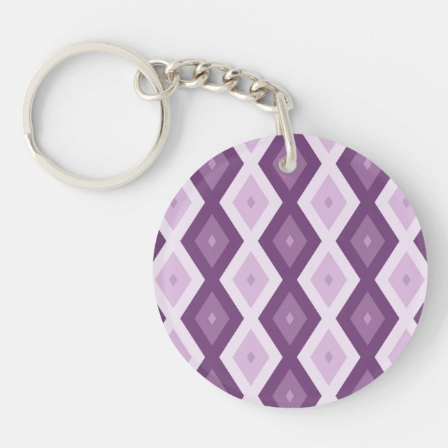 Purple diamond pattern key ring (Front)