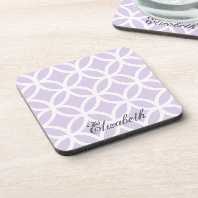 Purple Diamond Pattern Personalised Coaster (Left Side)