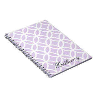 Purple Diamond Pattern Personalised Notebook